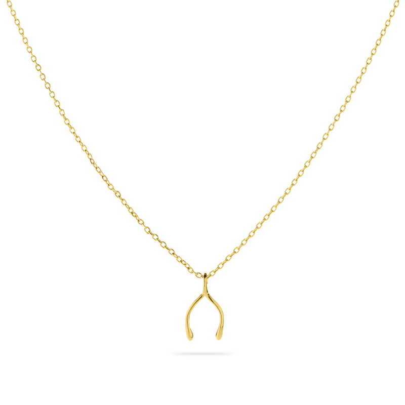 14ct Gold Wishbone Necklace - John Ross Jewellers