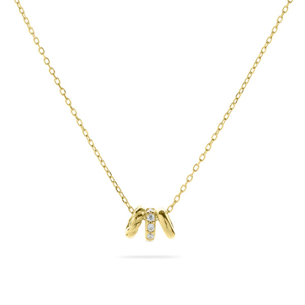 14ct Gold Minimal Trio Pendant Necklace - John Ross Jewellers