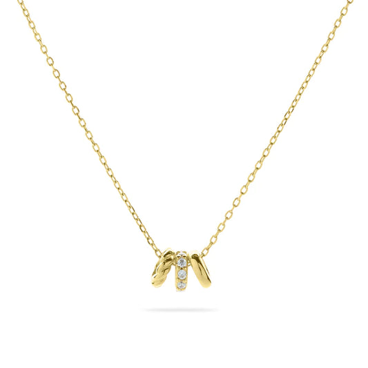 14ct Gold Minimal Trio Pendant Necklace - John Ross Jewellers