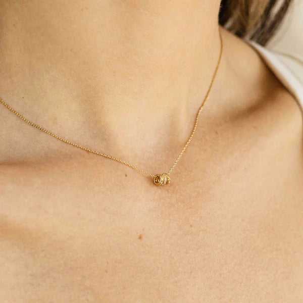 14ct Gold Minimal Trio Pendant Necklace - John Ross Jewellers