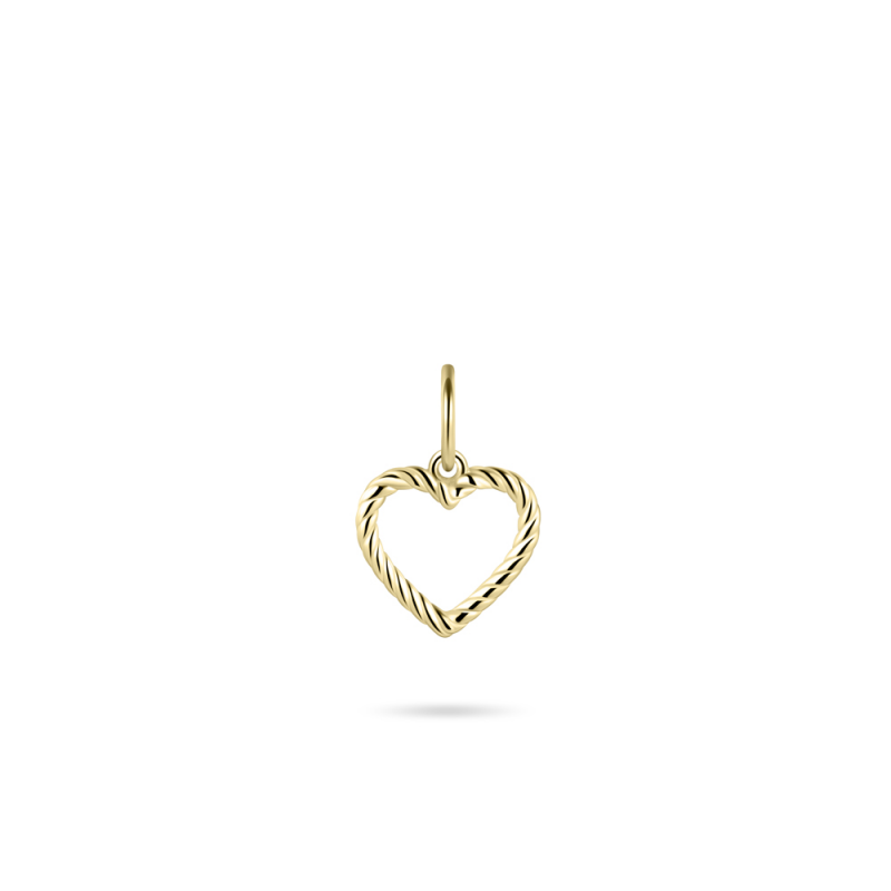14ct Gold Open Heart Twist Pendant Necklace - John Ross Jewellers