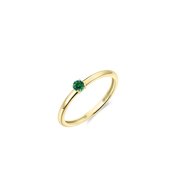 14ct Gold Green CZ Solitaire Ring - John Ross Jewellers