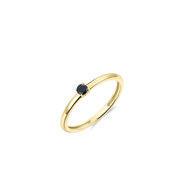14ct Gold Black CZ Solitaire Ring - John Ross Jewellers