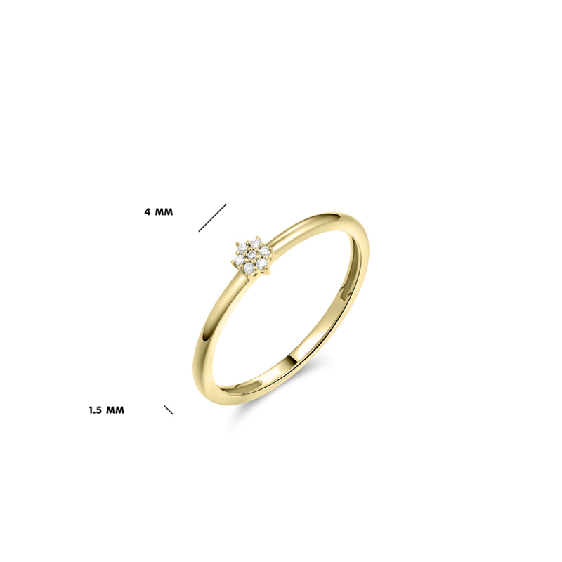 14ct Gold CZ Star Ring - John Ross Jewellers