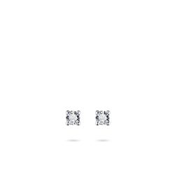 14ct White Gold CZ Stud Earrings | 4mm - John Ross Jewellers