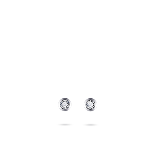 14ct White Gold CZ Stud Earrings | 2.5mm - John Ross Jewellers