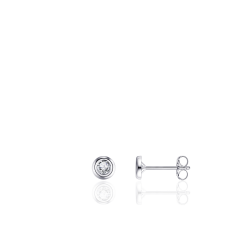 14ct White Gold CZ Stud Earrings | 2mm - John Ross Jewellers