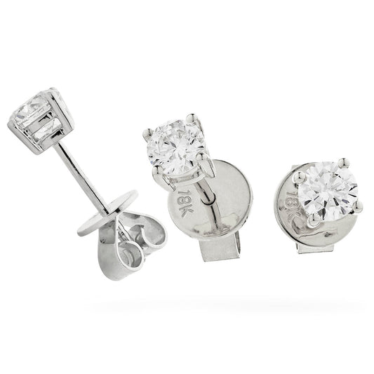 18ct White Gold 0.60ct Diamond Earrings - John Ross Jewellers