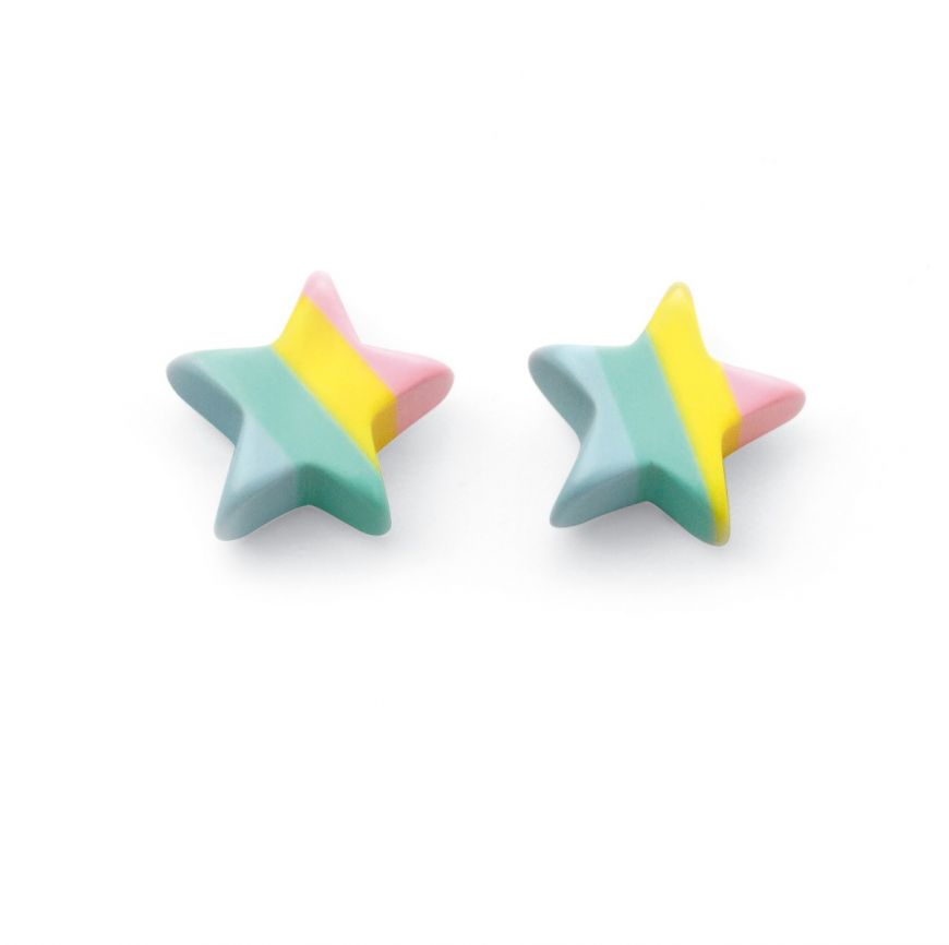 Silver Pastel Star Stud Earrings - John Ross Jewellers