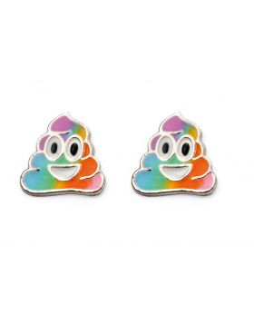 Rainbow Poop Emoji Earrings - John Ross Jewellers