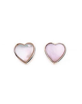 Silver Mother of Pearl Heart Stud Earrings - John Ross Jewellers