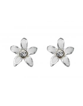 White Flower Stud Earrings - John Ross Jewellers