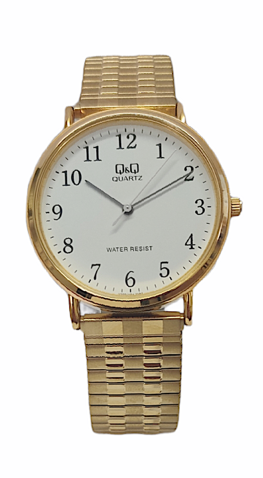 Q&Q Gents Gold Watch with Expandable Strap - John Ross Jewellers
