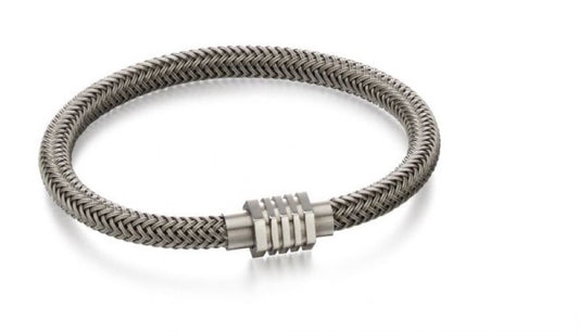 FRED BENNETT Braided Steel Wristband - John Ross Jewellers