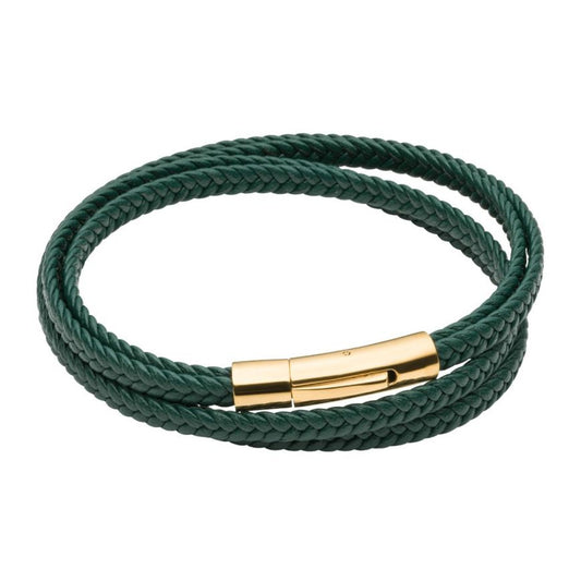 FRED BENNETT Reborn Green Recycled Leather Wraparound Bracelet - John Ross Jewellers