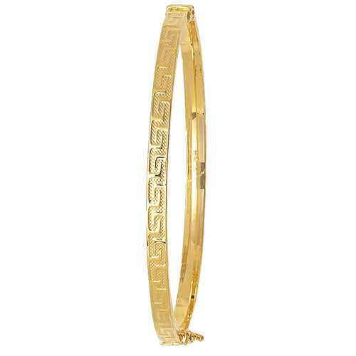 9ct Gold Greek Pattern Bangle - John Ross Jewellers