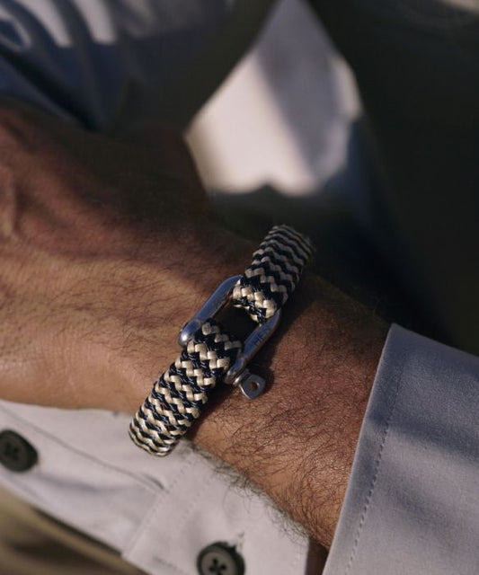 PIG & HEN Bombay Barry Navy - Sand | Silver - John Ross Jewellers