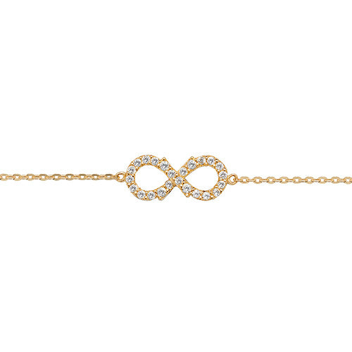 9ct Gold CZ Infinity Bracelet - John Ross Jewellers