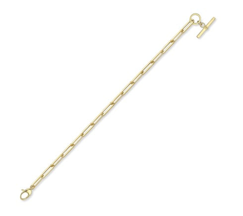 9ct Gold Paperlink T-Bar Bracelet - John Ross Jewellers