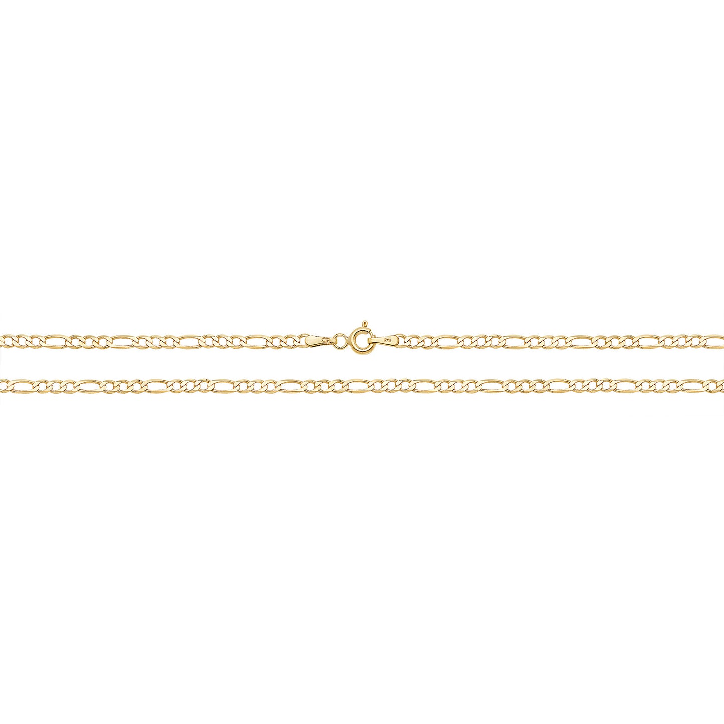 9ct Gold 1+3 Figaro Bracelet - John Ross Jewellers