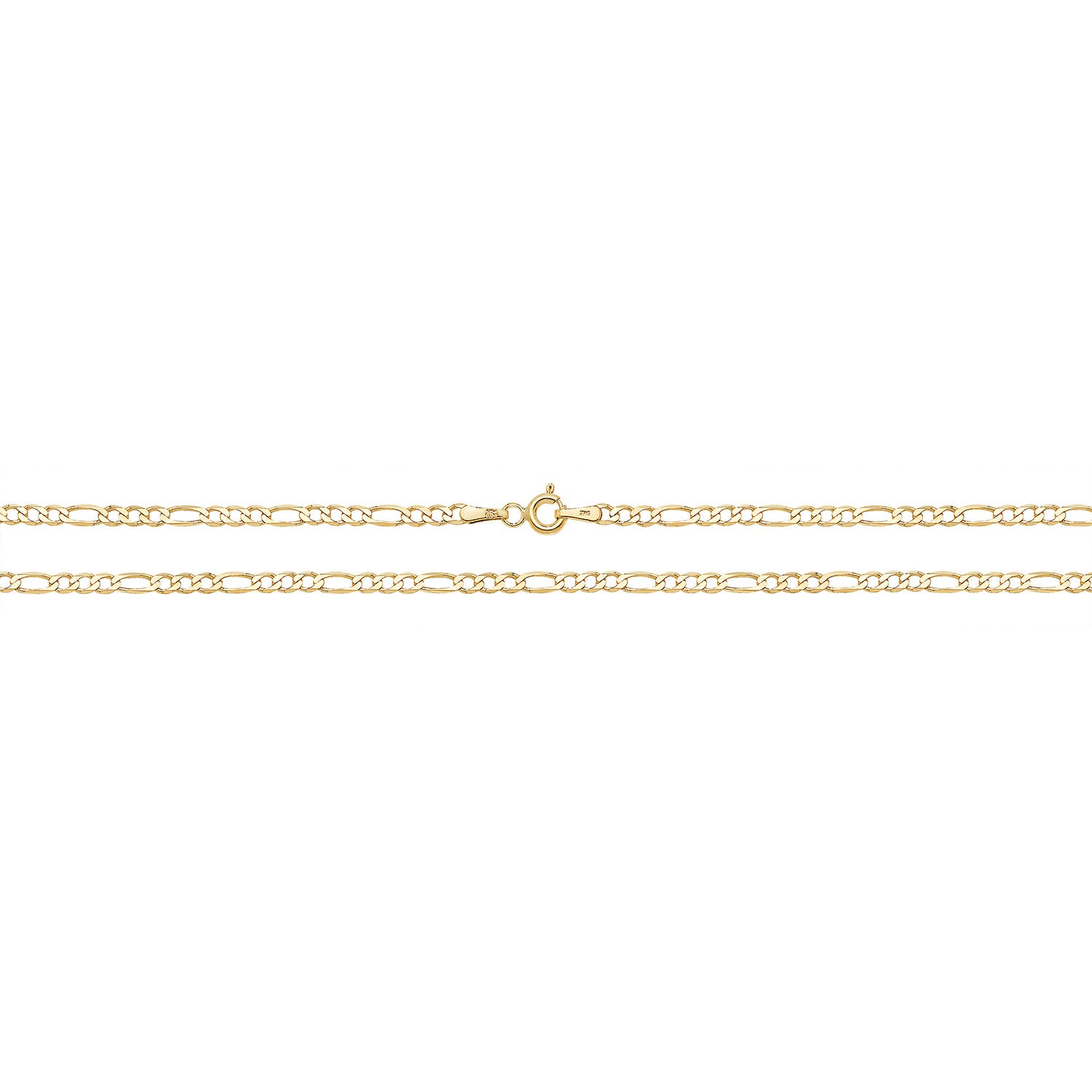 9ct Gold 1+3 Figaro Bracelet - John Ross Jewellers