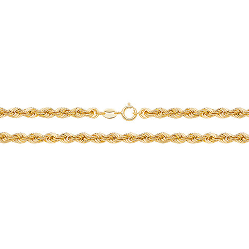 9ct Gold Hollow Rope Bracelet - John Ross Jewellers