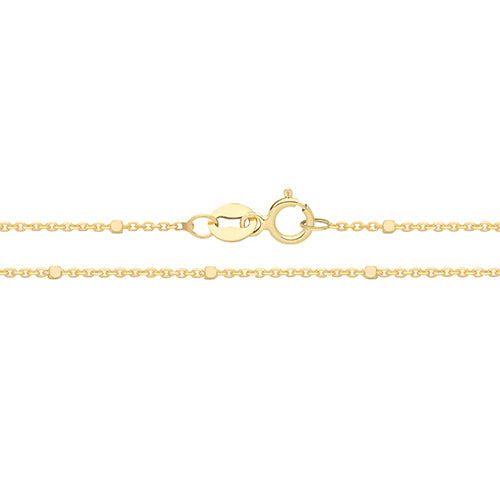 9ct Gold Diamond Cut Station Chain Bracelet - John Ross Jewellers