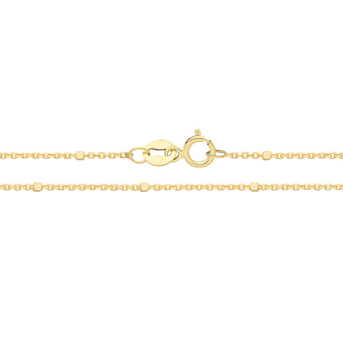 9ct Gold Diamond Cut Bead & Chain Necklace - John Ross Jewellers