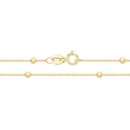 9ct Gold Station Chain Anklet - John Ross Jewellers
