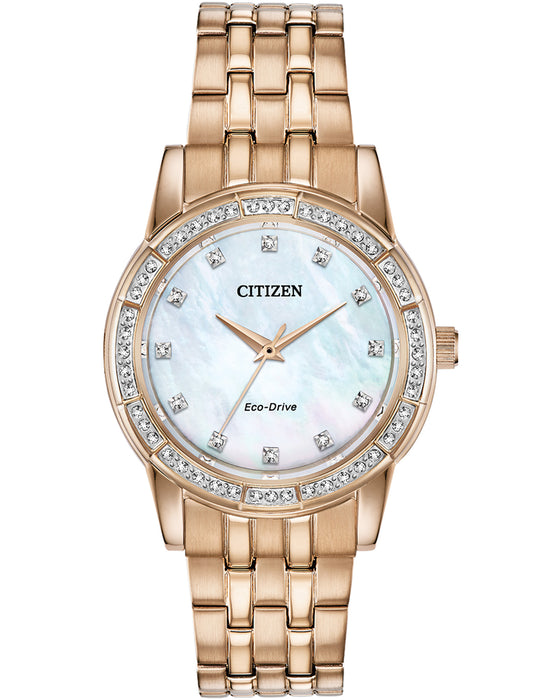 Citizen Silhouette Crystal Rose Gold Ecodrive Ladies Watch - John Ross Jewellers
