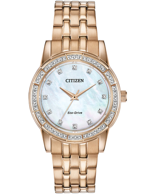 Citizen Silhouette Crystal Rose Gold Ecodrive Ladies Watch - John Ross Jewellers