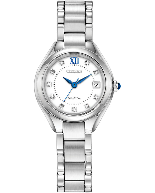 Citizen Silhouette Crystal Silver Ladies Watch - John Ross Jewellers