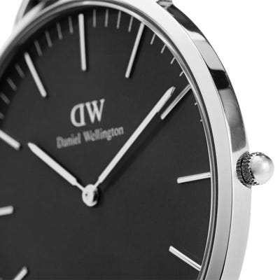 Daniel Wellington Watch Classic 36mm Sheffield Silver Black - John Ross Jewellers
