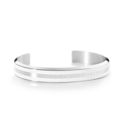 Daniel Wellington Classic Silver Satin White Bangle - John Ross Jewellers