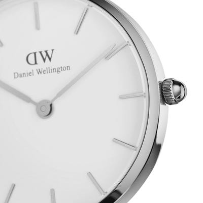 Daniel Wellington Watch Petite 28mm Sterling Silver White - John Ross Jewellers