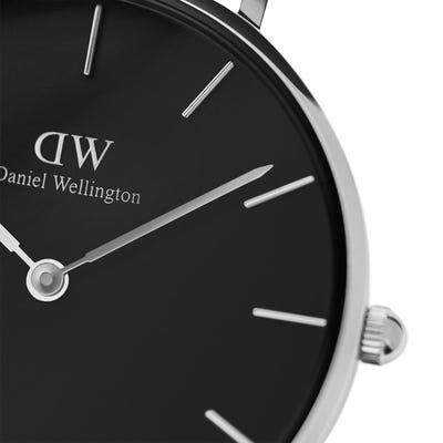 Daniel Wellington Watch Petite 32mm Sterling Silver Black - John Ross Jewellers