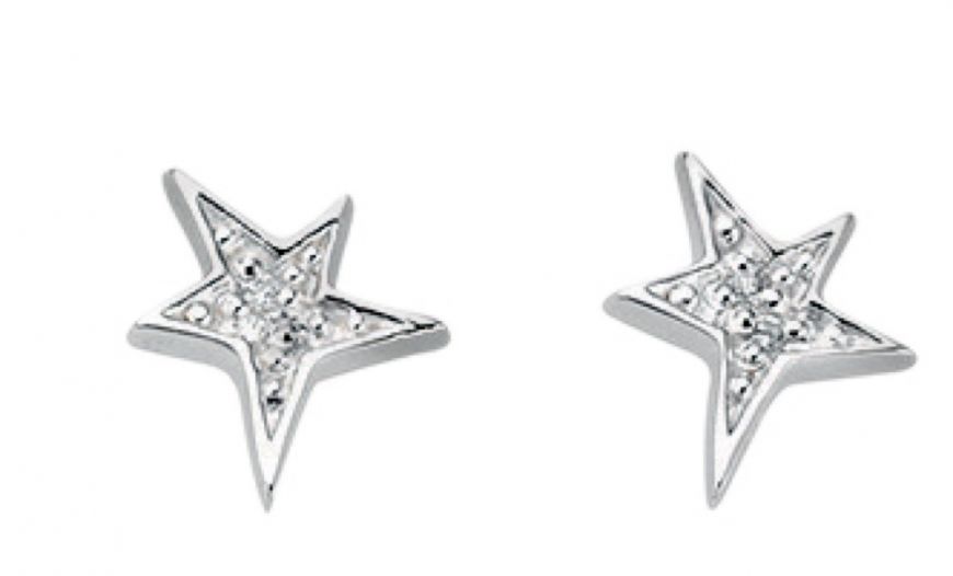 Silver CZ Star Stud Earrings - John Ross Jewellers