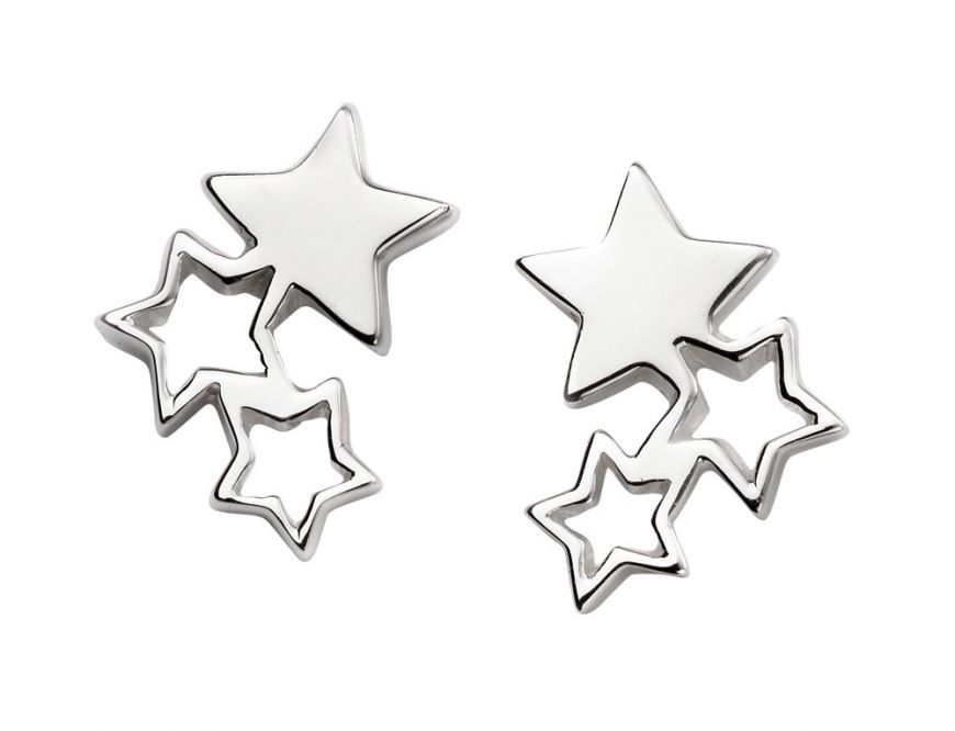 Silver Three Star Stud Earrings - John Ross Jewellers