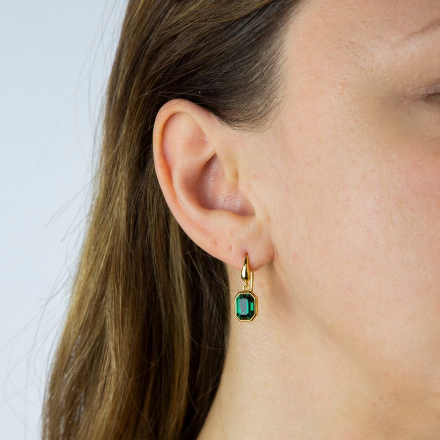 Sunshine Green CZ Drop Earrings - John Ross Jewellers