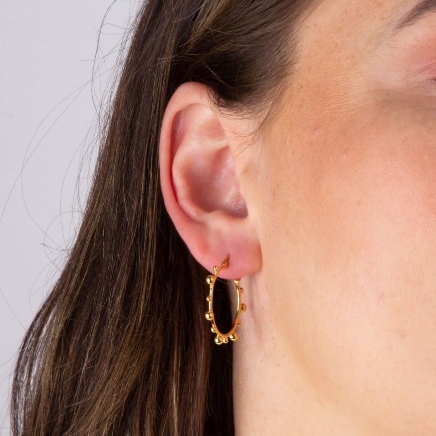 Sunshine Beaded Hoop Earrings | 23mm - John Ross Jewellers