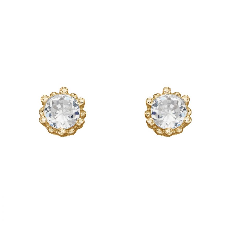 Sunshine Claw Set CZ Solitaire Stud Earrings - John Ross Jewellers