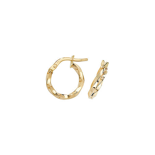 9ct Gold Twist Hoop Earrings | 8mm - John Ross Jewellers