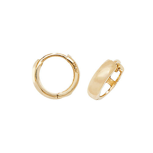 9ct Gold Classic Huggie Hoop Earrings 10mm - John Ross Jewellers