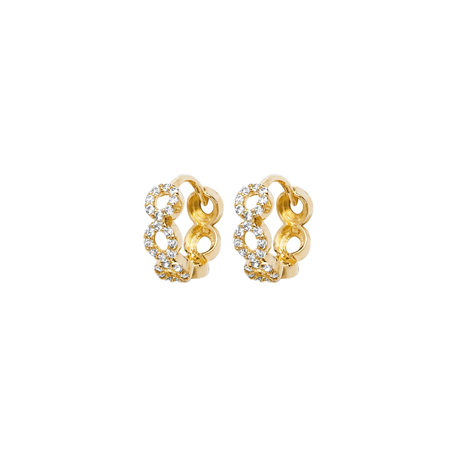 9ct Gold CZ Hoop Earrings - John Ross Jewellers