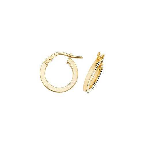 9ct Gold Hoop Earrings 8mm - John Ross Jewellers