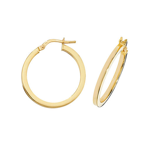 9ct Gold Hoop Earrings 20mm - John Ross Jewellers