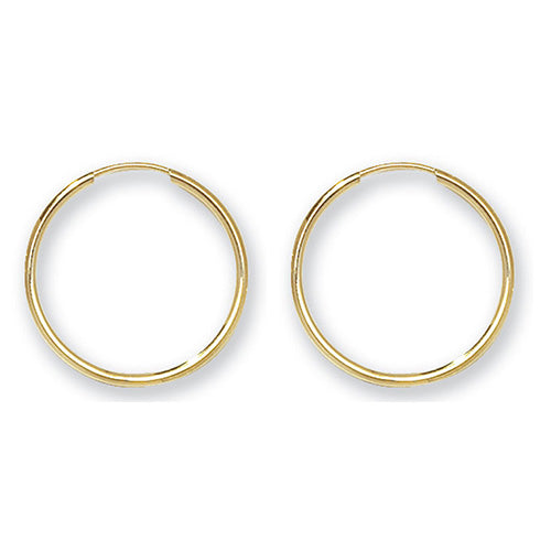 9ct Gold 18mm Sleeper Earrings - John Ross Jewellers