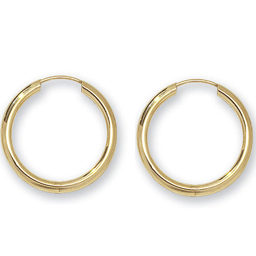 9ct Gold 16mm Sleeper Earrings - John Ross Jewellers