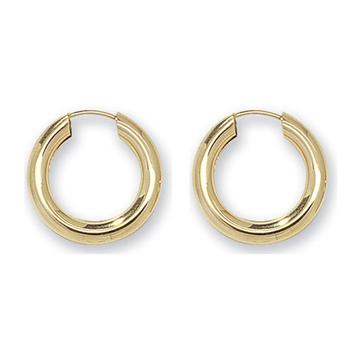 9ct Gold 12mm Thick Sleeper Earrings - John Ross Jewellers