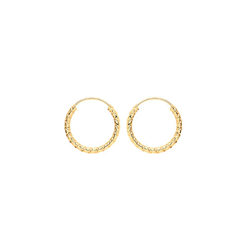 9ct Gold Twist Sleeper Earrings | 9mm - John Ross Jewellers